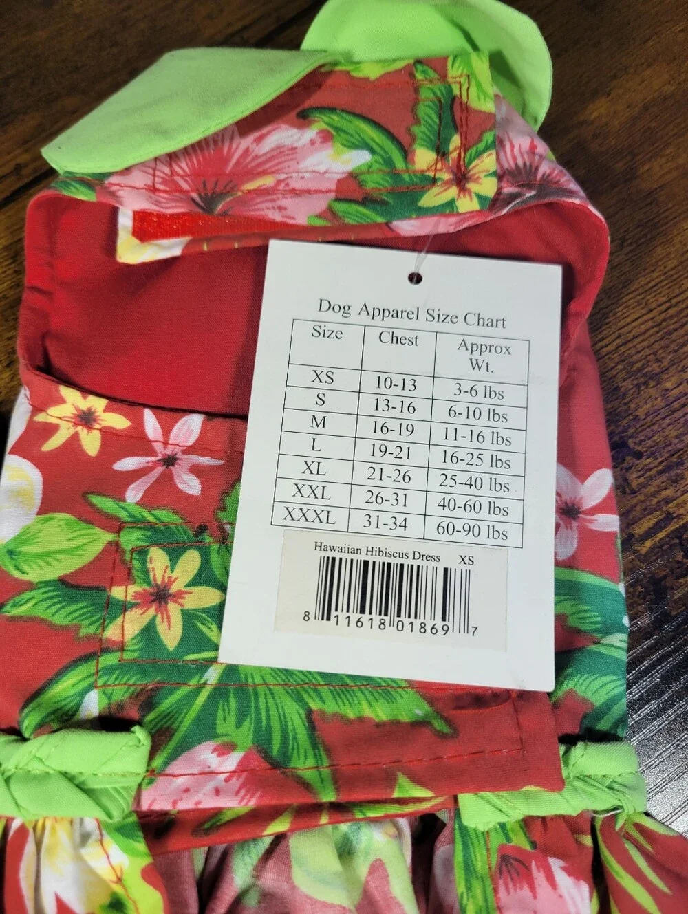 Doggie Design Harness Dress with Tropical Hisbiscus Print with leash